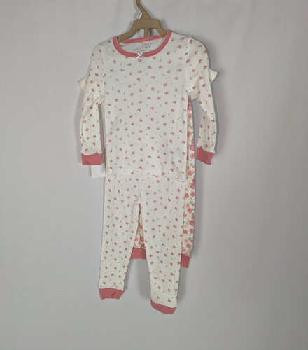 NWT Chickpea Pajamas 24 Months Baby Girl White Floral 2 Sets Matching Sleepwear