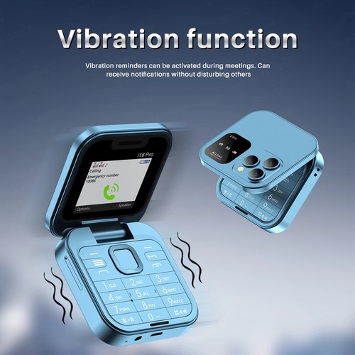 i16Pro Mini Flip Mobile Phone 2G SIM Card Small Display Foldable Cell Phone - Picture 6 of 17