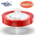 1000PCS Syringe Filter PTFE Membrane 25mm 0.22um Biomed Scientific Disposable PP