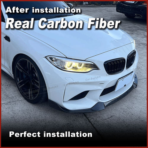 For BMW 2 Series F87 M2 Coupe 2016-20 REAL CARBON Front Bumper Lip Chin Spoiler - Picture 3 of 12