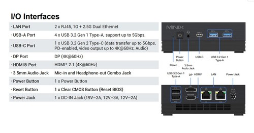 MINIX Z100-Aero Intel N100 Gaming Mini PC Windows 11 Pro 16G 512G 4K HD Computer - Picture 10 of 19