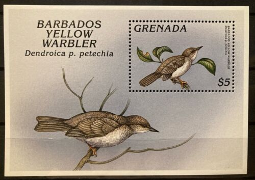 Grenada, yellow warbler S.C.#2580 MNH 1 S/S issued in 1996