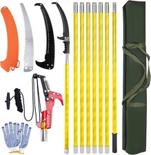 Pole Saw for Tree Trimming, 7.3-27ft Tree Trimmer Manual Pole Saw, Retractable