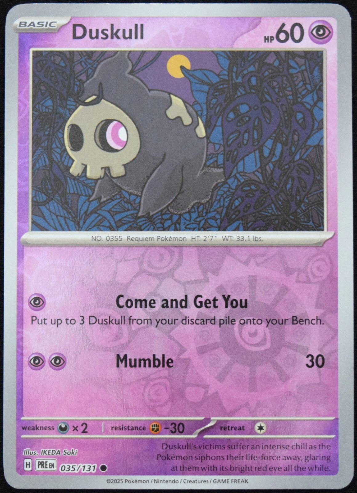 Pokemon TCG Duskull 035/131 Prismatic Evolutions Reverse Holo Common Card - NM