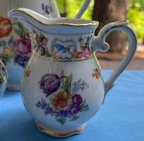 3 Pc Set: Schumann Bavaria Dresden Line Flowers Coffee Server, Creamer, Sugar - Picture 21 of 23