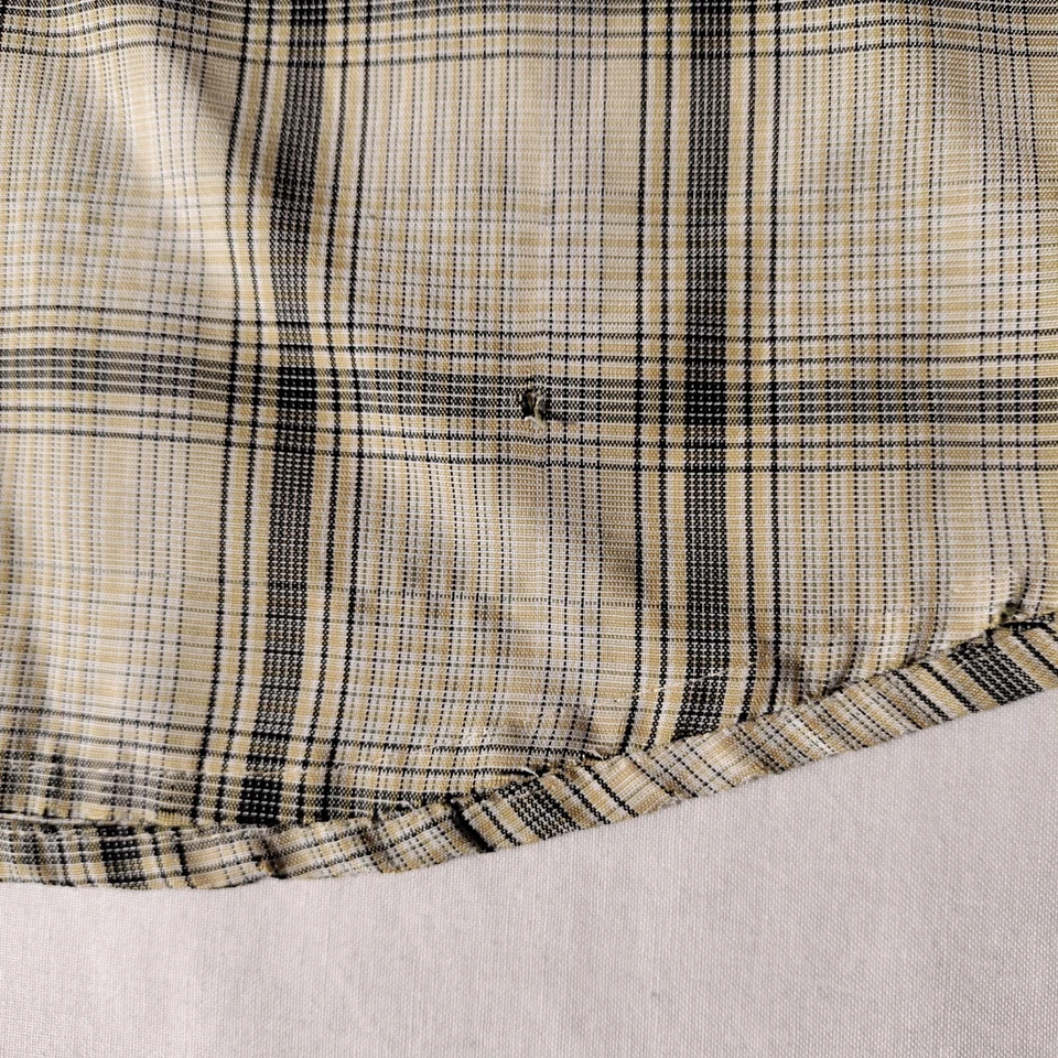 Rusty Shirt Brand Adult Medium Plaid Surf Skate Yellow / Gray - Issues Pls Read - Image 3 of 4