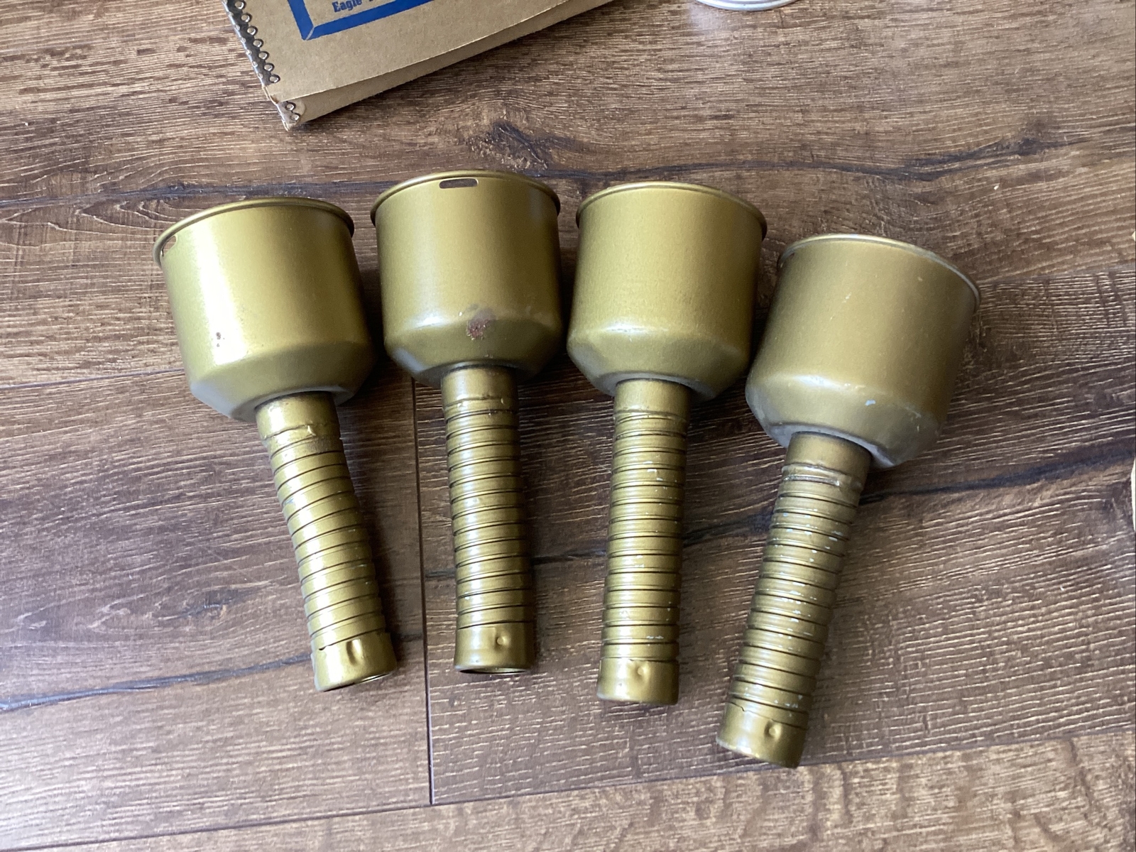 NOS NEW EAGLE Oil Can Lot Gold Silver Filters Funnels W/ Box Gas Service Station - Picture 6 of 14