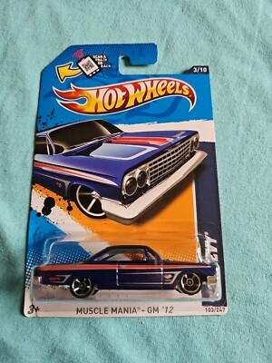 2012 Hot Wheels '62 CHEVY Blue 103/247 LITTLE BEND Muscle Mania GM