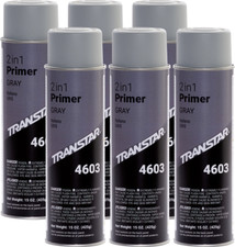 Transtar 2 In 1 Primer Gray Aerosol 4603 - Lot Of 6 Cans