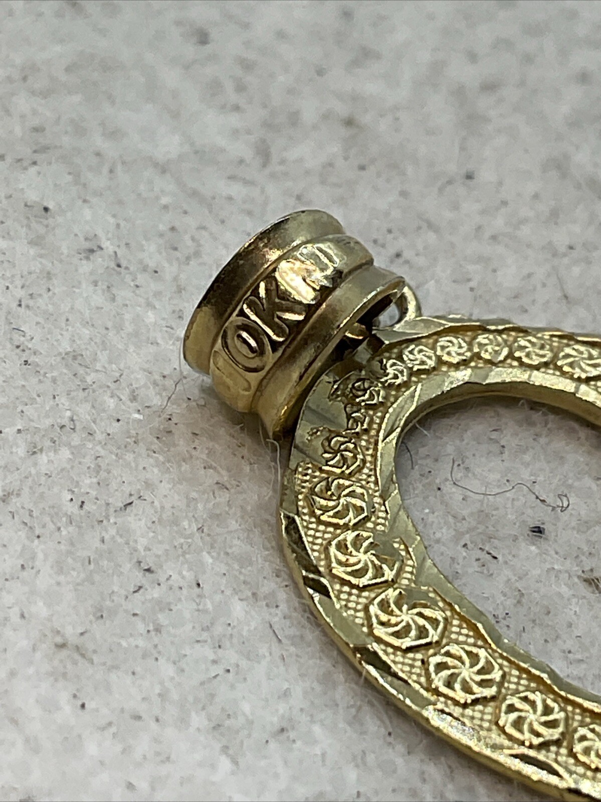 Solid 10K Yellow Gold Diamond Cut INITIAL LETTER … - image 8