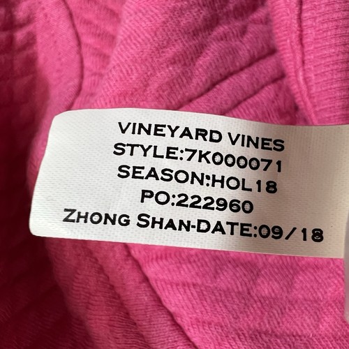 Vineyard Vines Jacket Girls Large 14 Pink Quilted Quarter Zip Pullover Sweater - Picture 16 of 21