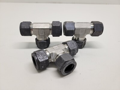 LOT OF (3) NEW OLD STOCK! PARKER SS 5/8'' TUBE TEE FITTINGS