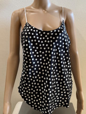 Victoria's Secret Satin Racerback Pajama Cami Top Color Black/Polka Dot New S