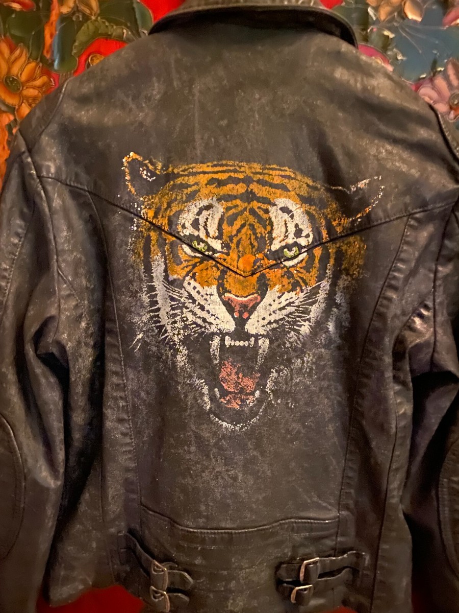 Rare Polo Ralph Lauren Motorcycle Jacket Tiger Waxed Denim Rare Polo Ralph Lauren Motorcycle Jacket Tiger Waxed Denim