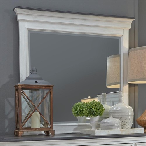 Allyson Park White Crown Mirror - Picture 4 of 5