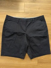 Lands' End Navy Blue Flat-front Shorts - Size 14