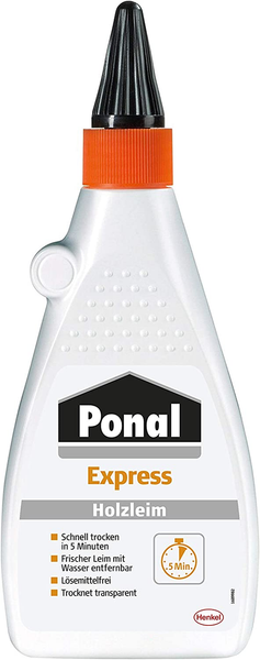 Ponal Express Holzleim Transparent Schnell Trocknend Holzkleber Wasserfest 550G-image