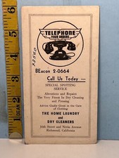 1930's Telephone Orders The Home Laundry & Dry Cleaners Blotter Card