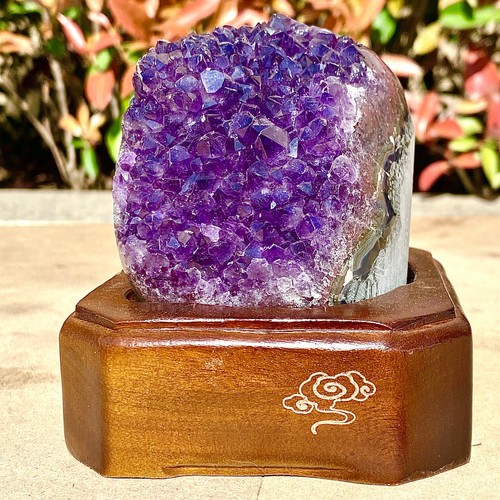 1.45LB Natural Uruguayan Amethyst Quartz Cave Geode Crystal Healing+base - 第 4/14 張圖片