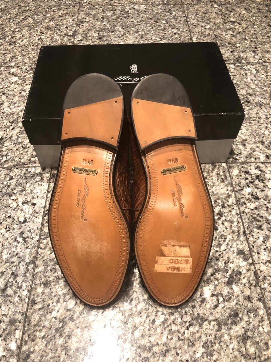 MEZLAN Platinum Mesa Brown Genuine Crocodile Men display picture 3