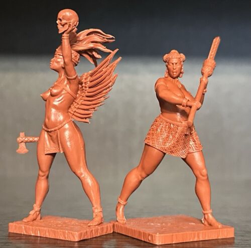 PUBLIUS Indians Aztec Warrior Women Toy soldiers 6 figures 1:32 Soft plastic - Afbeelding 5 van 8
