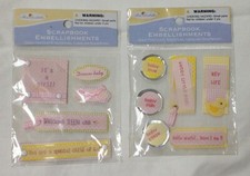 Miss Elizabeth's scrapbook embellishments Baby Girl lot of 2 packages