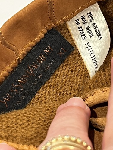 Vintage Yves Saint Laurent Kid Gloves size 10 With Angora And Wool Lining - Picture 9 of 9