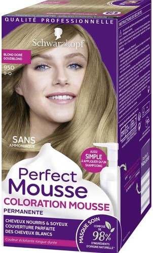 ***Lot de 3*** Schwarzkopf Perfect Mousse coloration blond doré (950)