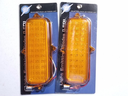 United Pacific LED Park Lamp & Bezel Set With LED Flasher 1960-1966 Chevy Truck - Picture 3 of 7