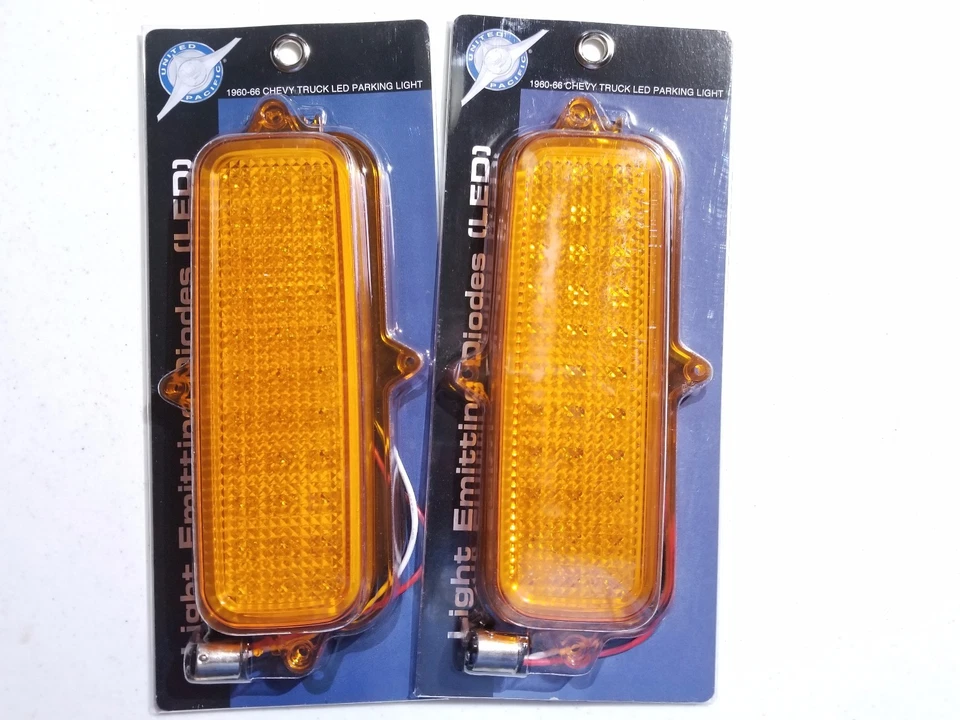Juego de lámpara de estacionamiento LED, bisel, juntas LED intermitente 1960-66 camioneta Chevy United Pacific Foto 3 de 4