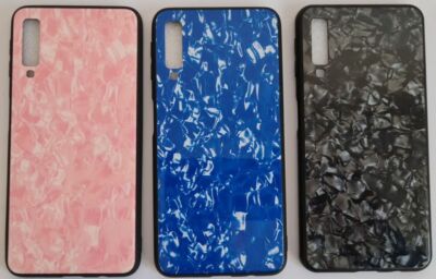 Für HUAWEI HONOR 8X - Stein Marble GLASS Hülle Glitzer Case Handy Tasche Etui