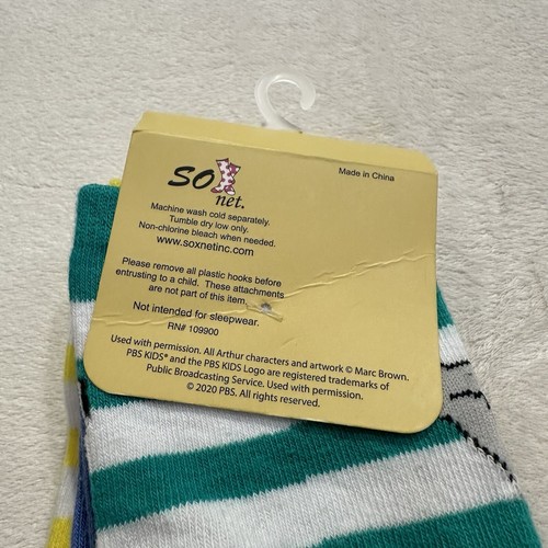 PRICE ⬇️ 3 Pack PBS Kids Arthur Socks-Gift Set Buster Brain Kids Socks Junior - Picture 7 of 7