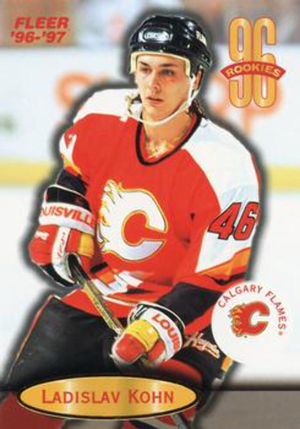 #128 Ladislav Kohn - Calgary Flames - 1996-97 Fleer Hockey