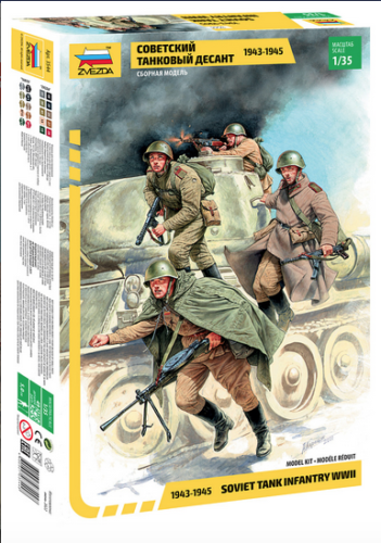 Zvezda 3544 Soviet Tank Infantry WWII 1:35 Plastic Model Kit