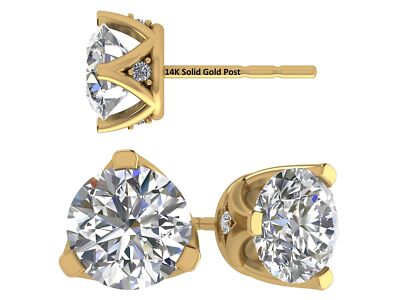 Ohrringe Gelbgold vergoldet Sterlingsilber 3 Krappen Lucita mit 3 TCW Zirkonia