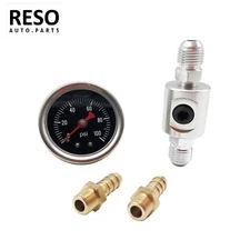 0-100psi Liquid Filled 1/8 NPT Fuel Pressure Regulator Gauge W/Adaptor Adapter