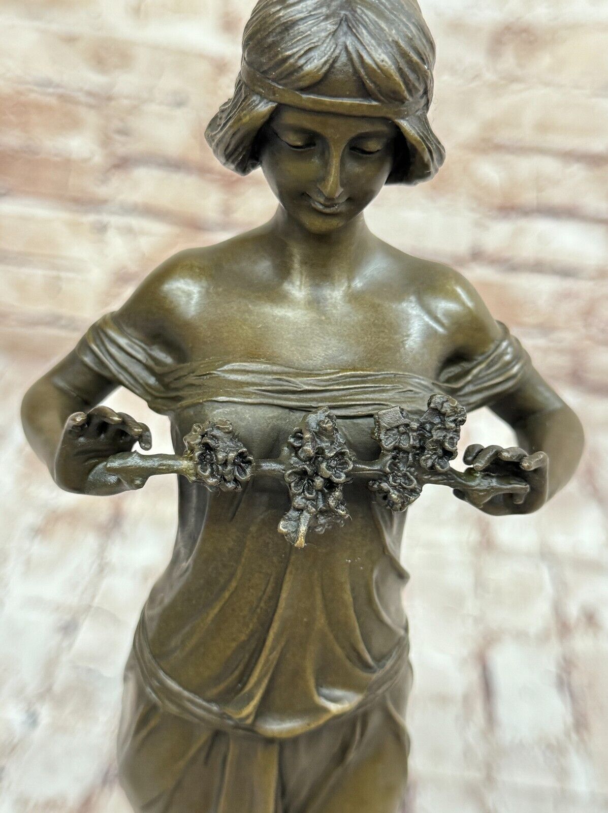 Art Deco Style Statue Sculpture Nymph Sexy Art Nouveau Style Bronze Signed DEAL