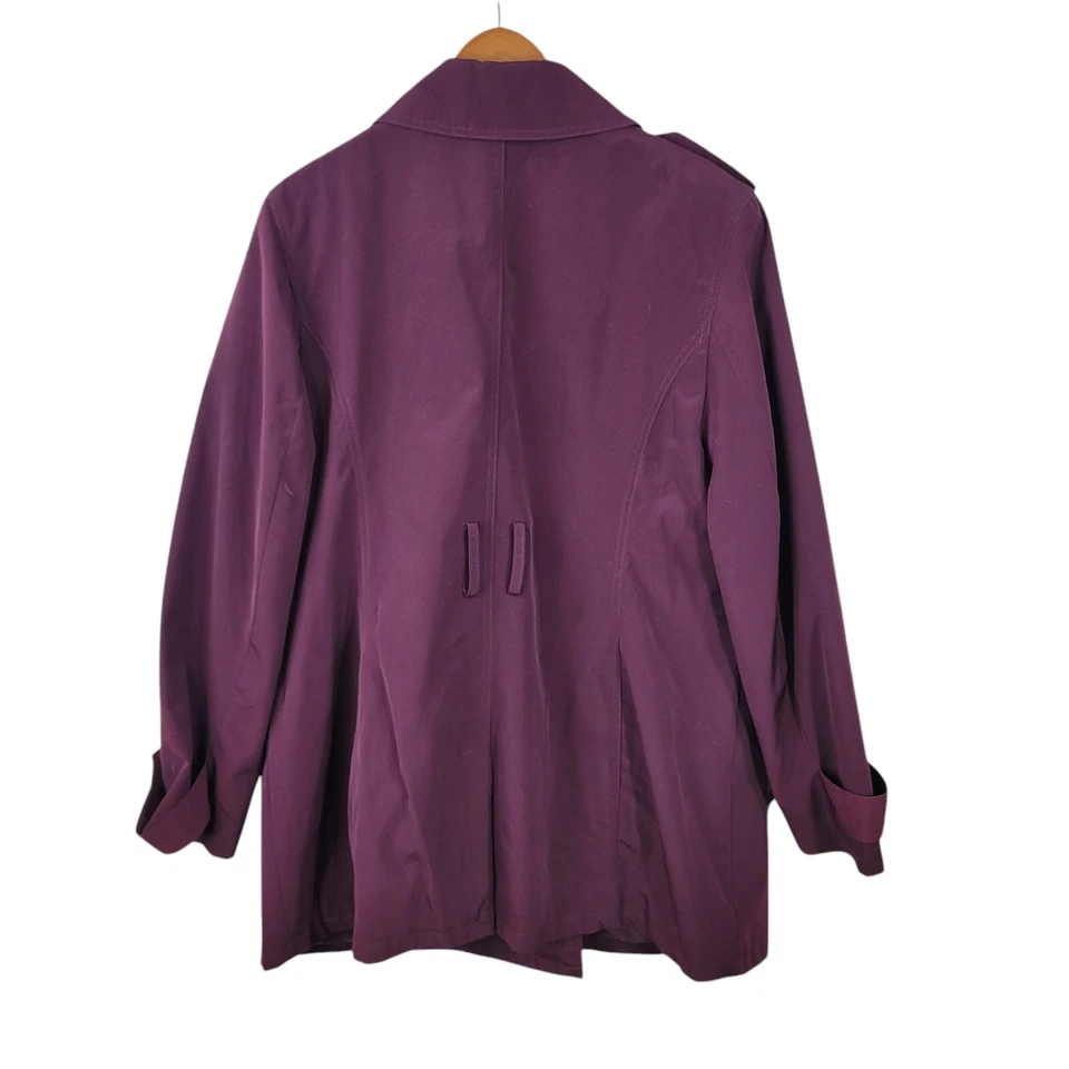 Gabardina Easy 5th Talla Grande 1X Chaqueta Abotonada Borgoña Rojo Púrpura Detective Foto 4 de 4