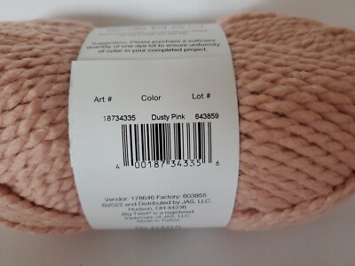 Big Twist Natural Wool Blend Yarn Dusty Pink 5oz/142g 105yds
