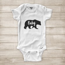 Baby Bear Matching Group Family Baby Shower Gift Announcement Infant Bodysuit