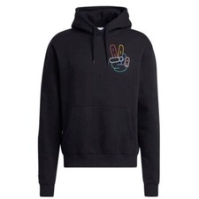 Adidas Men's OG Peace Sign Fleece Pullover Trefoil Hoodie Black Blue Red HC1789