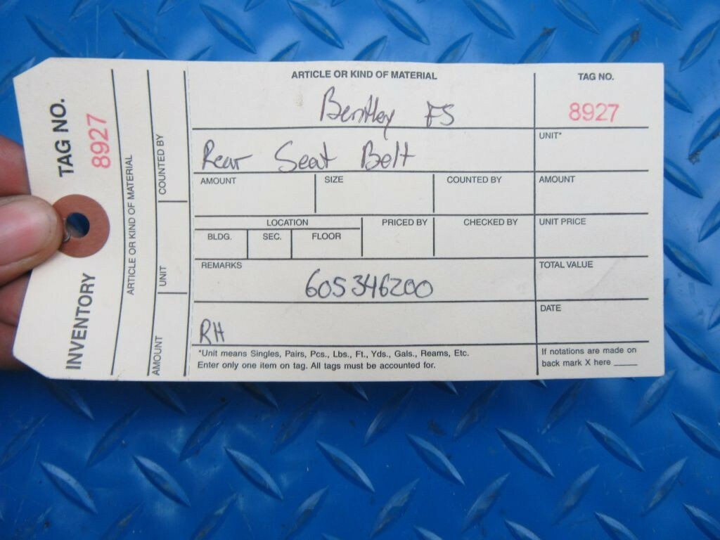 Bentley Continental Flying Spur rear right seat belt retractor #8927