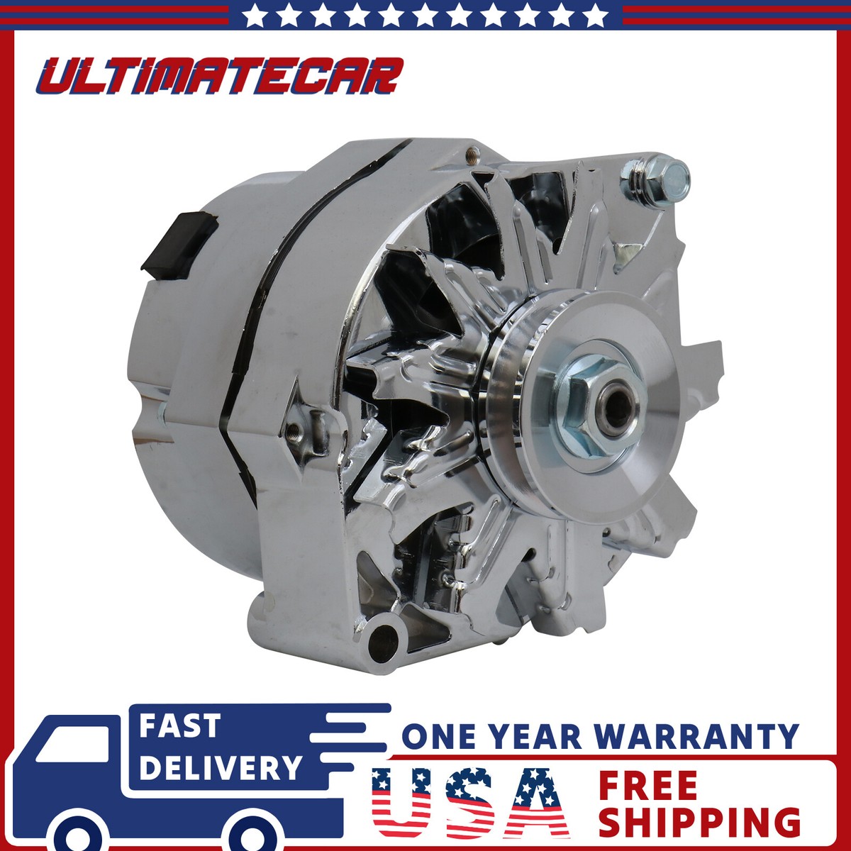 Chrysler 1 Wire Alternator, 100 Amp, Chrome Plated V-Belt Pulley | CVF Racing