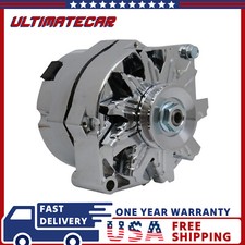 Alternator For 110Amp Chrome 1 Wire Self Exciting Street Rod GM 305 350 BBC SBC