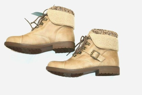 Cliffs by White Mountain Women's Daley Lace Up Bootie Natural Size 9M - 第 7/8 張圖片