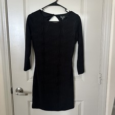 NWT Lily rose Bodycon Stretchy black on black Embossed print mini dress SZ M
