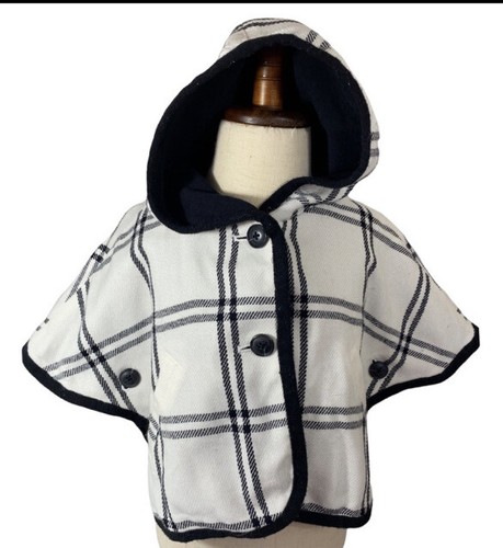 Cherokee Plaid hooded cape jacket cover coat batwing sleeve 12M - Picture 2 of 6