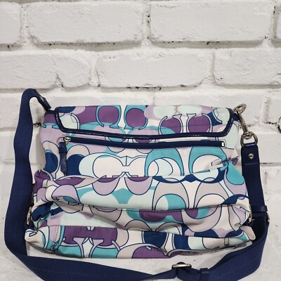 Buy Coach Colorful Shoulder Messenger Nylon Handbag Bag C Logo Y2k