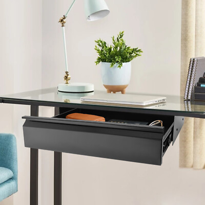 22'' Black Space Saver Sliding Under Desk Storage Drawer Pull-out Drawer