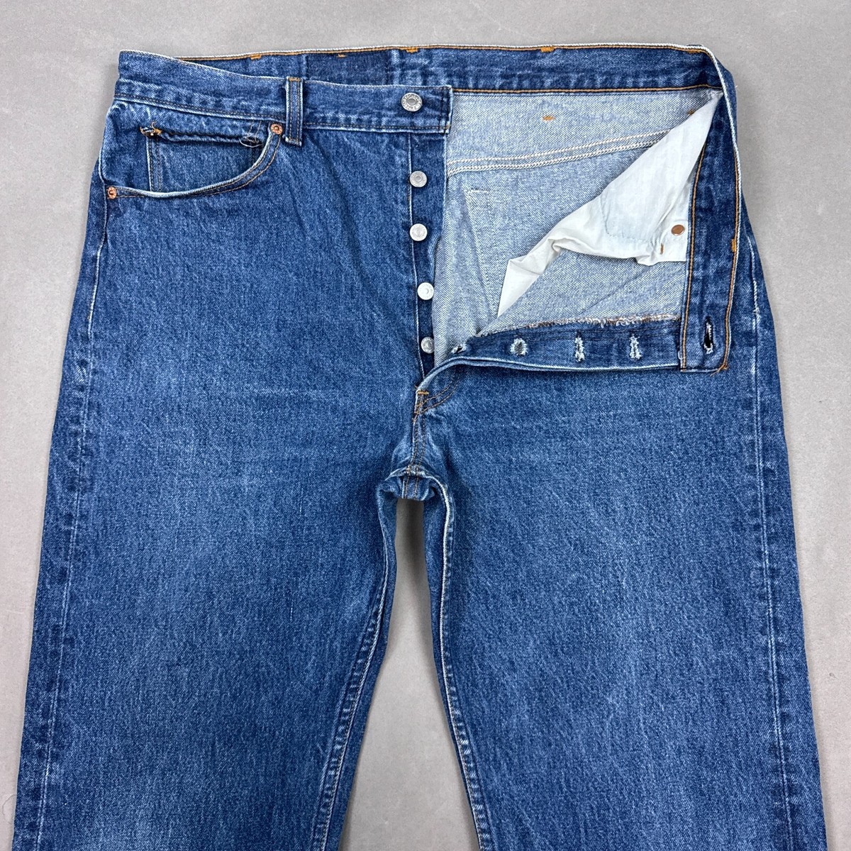 Vintage Levis 501 Jeans Men 40x34 Blue USA Made Faded 90s Waist 36